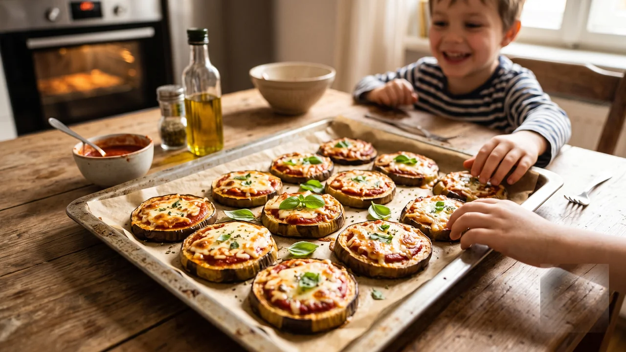 Auberginen-Pizza – der Gemüse-Snack, den Kinder lieben