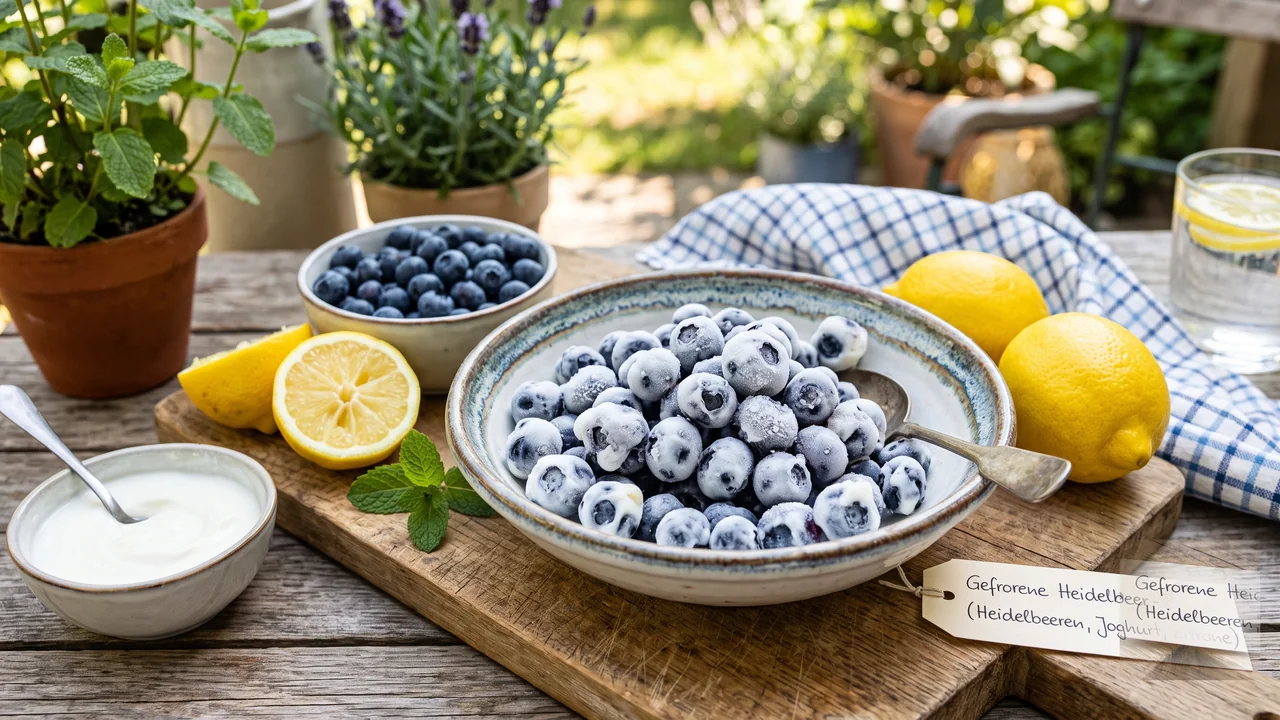 Gefrorene Heidelbeeren – Eis mit drei Zutaten
