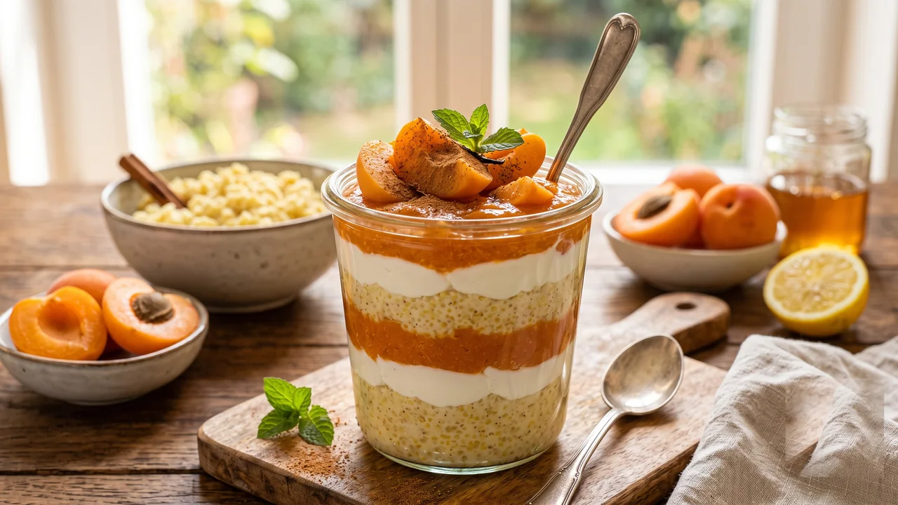Hirse-Porridge mit Joghurt und Aprikosen